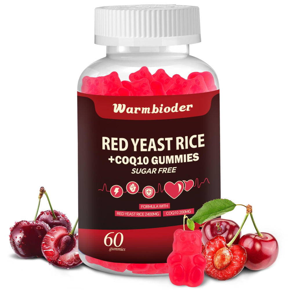 Warmbioder red yeast rice gummies jar with CoQ10 for potential heart health support