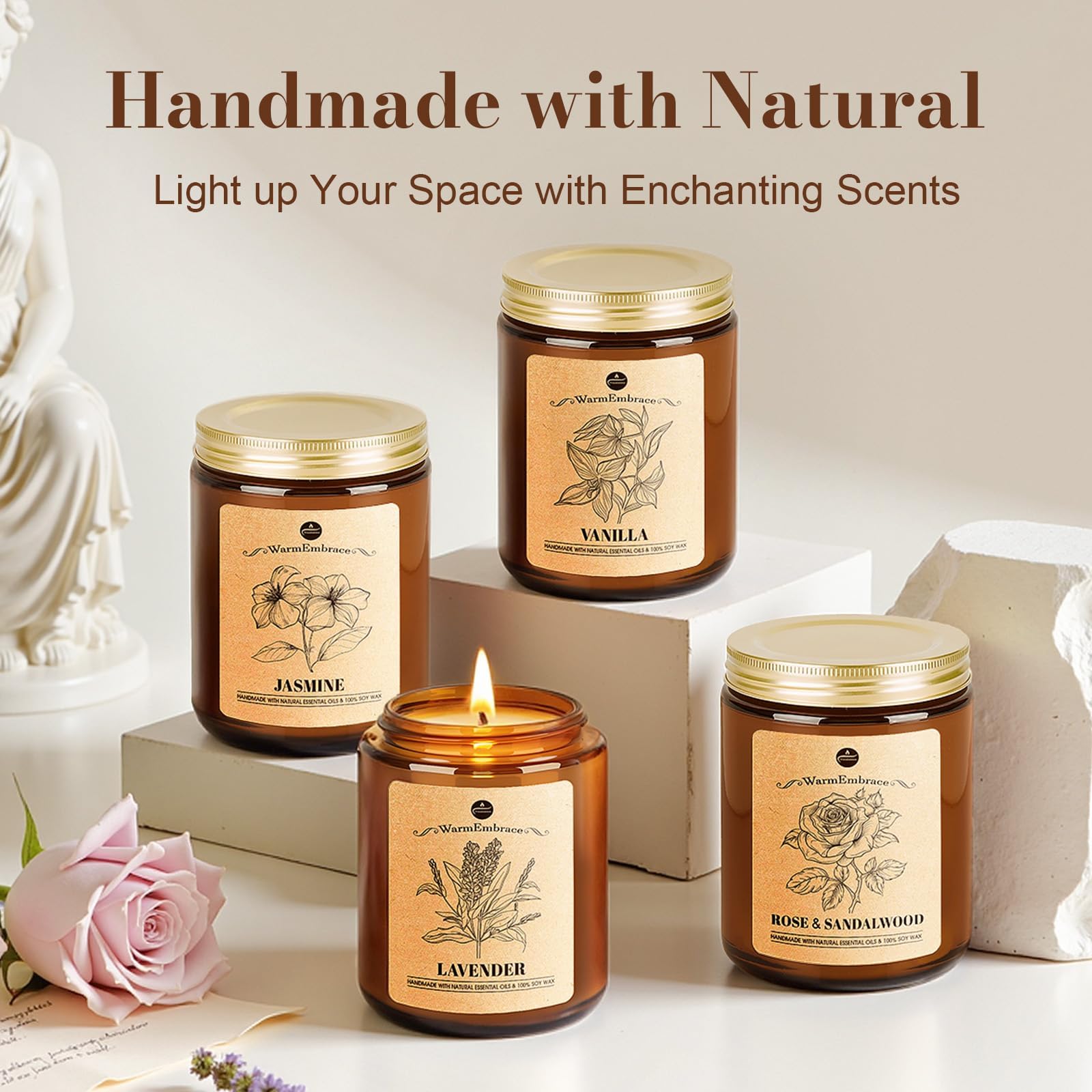 WarmEmbrace gift-ready candle pack with Kraft packaging.
