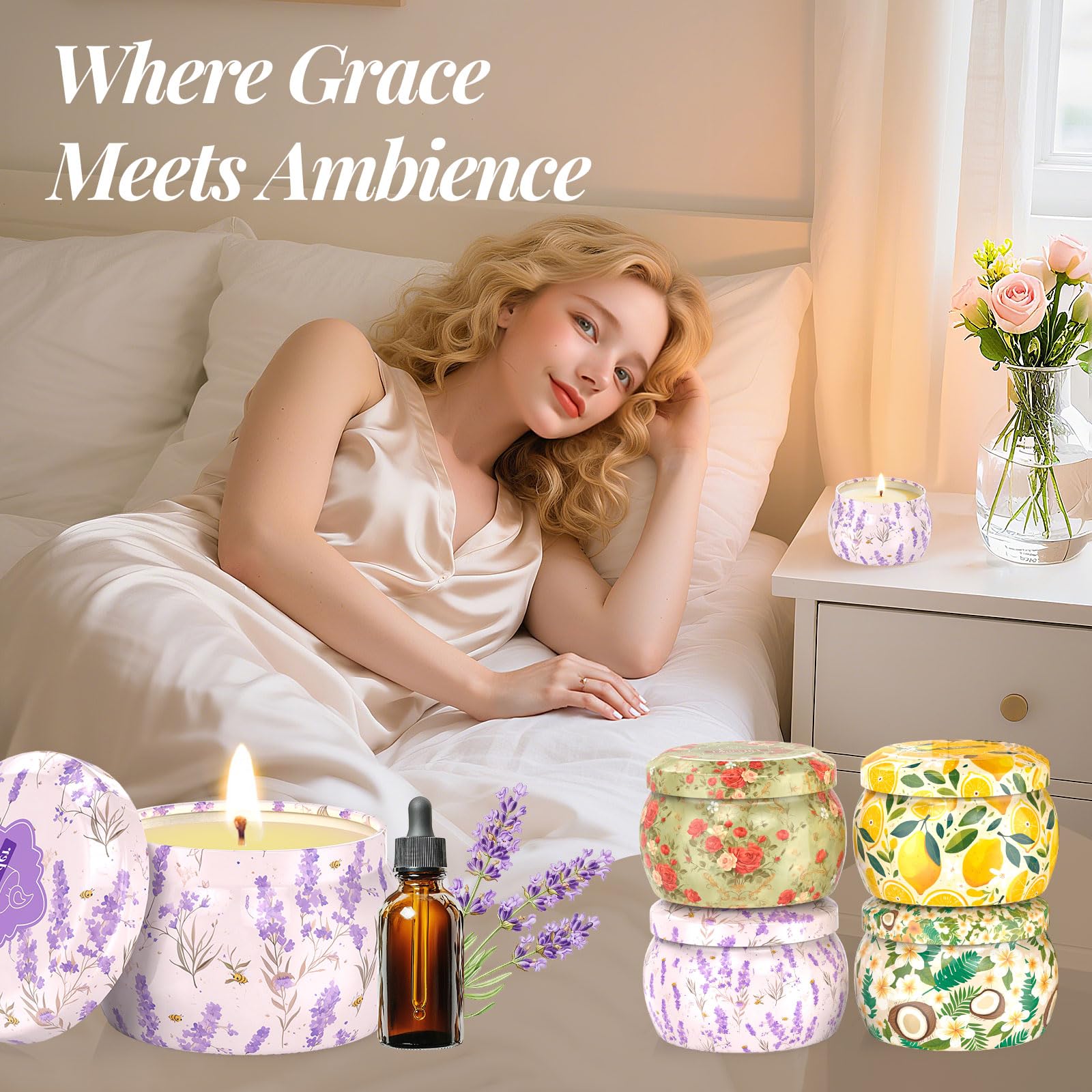 WarmEmbrace Gift-ready candle set highlights premium packaging and soothing scents.