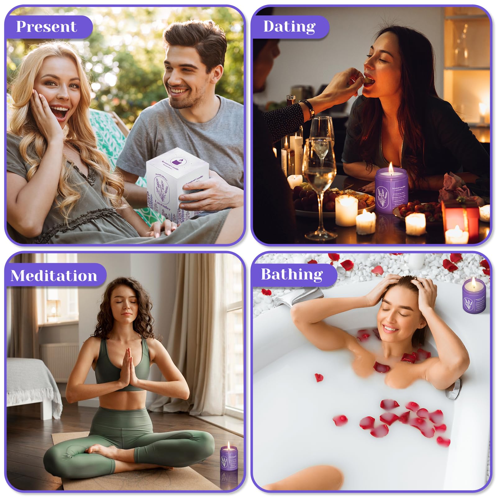 WarmEmbrace lavender candle offers over 40 hours of aroma.