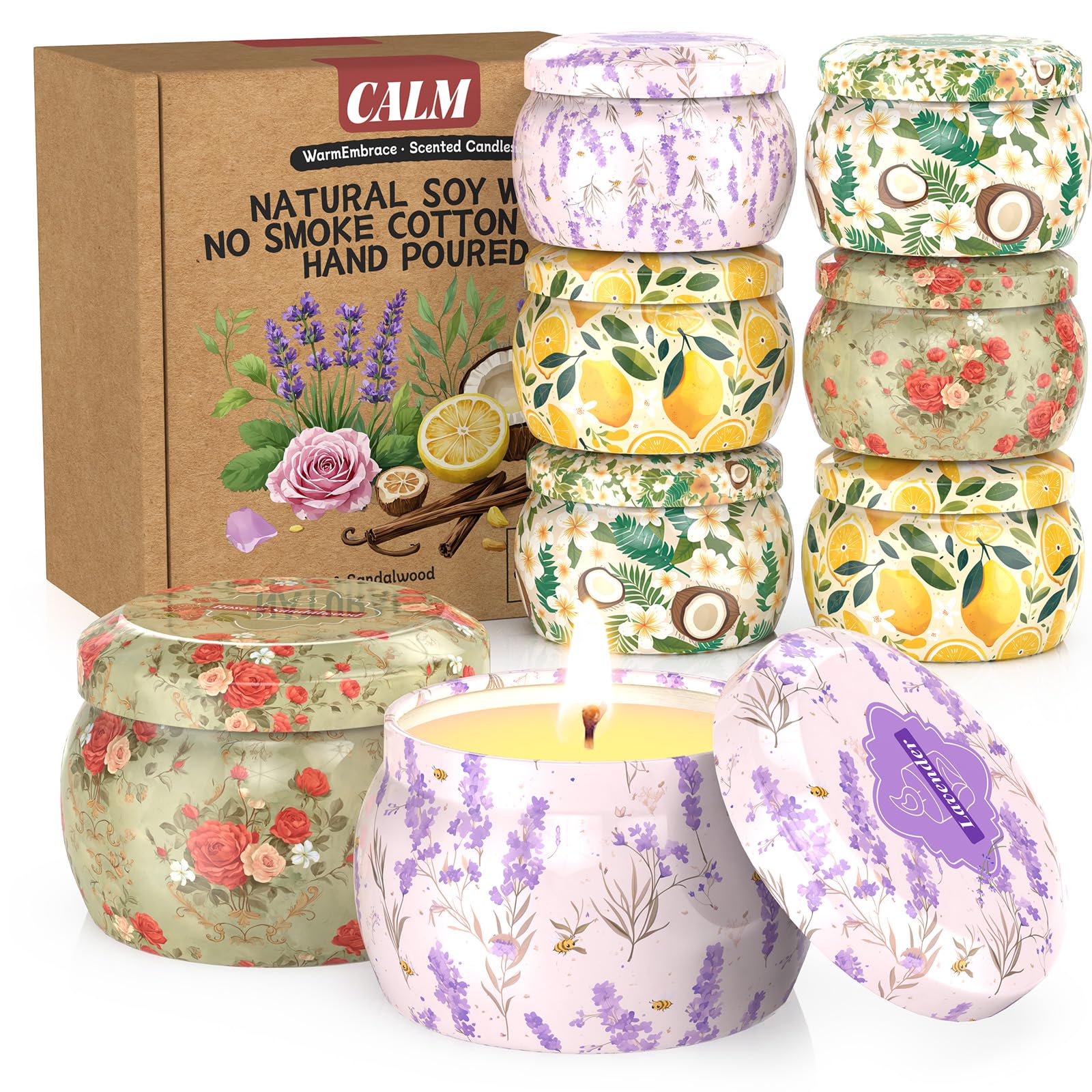 WarmEmbrace lavender candle jar for calming aroma and clean burn.