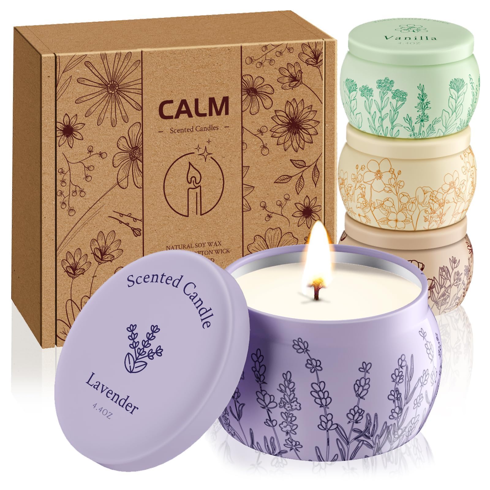 WarmEmbrace lavender candle jar for calming evenings at home.