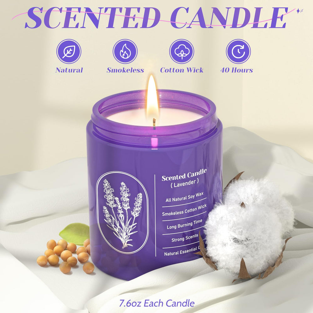WarmEmbrace lavender candle with lead-free wick for clean, even burn.