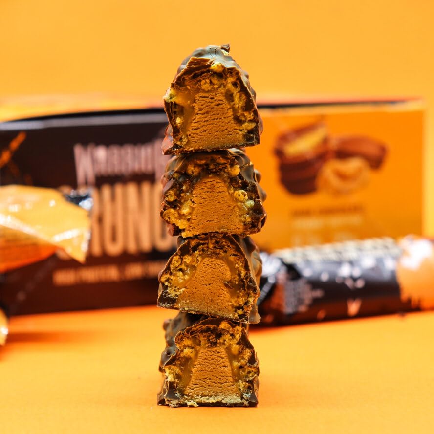 Warrior Crunch Bars 12-pack displayed on store shelf.