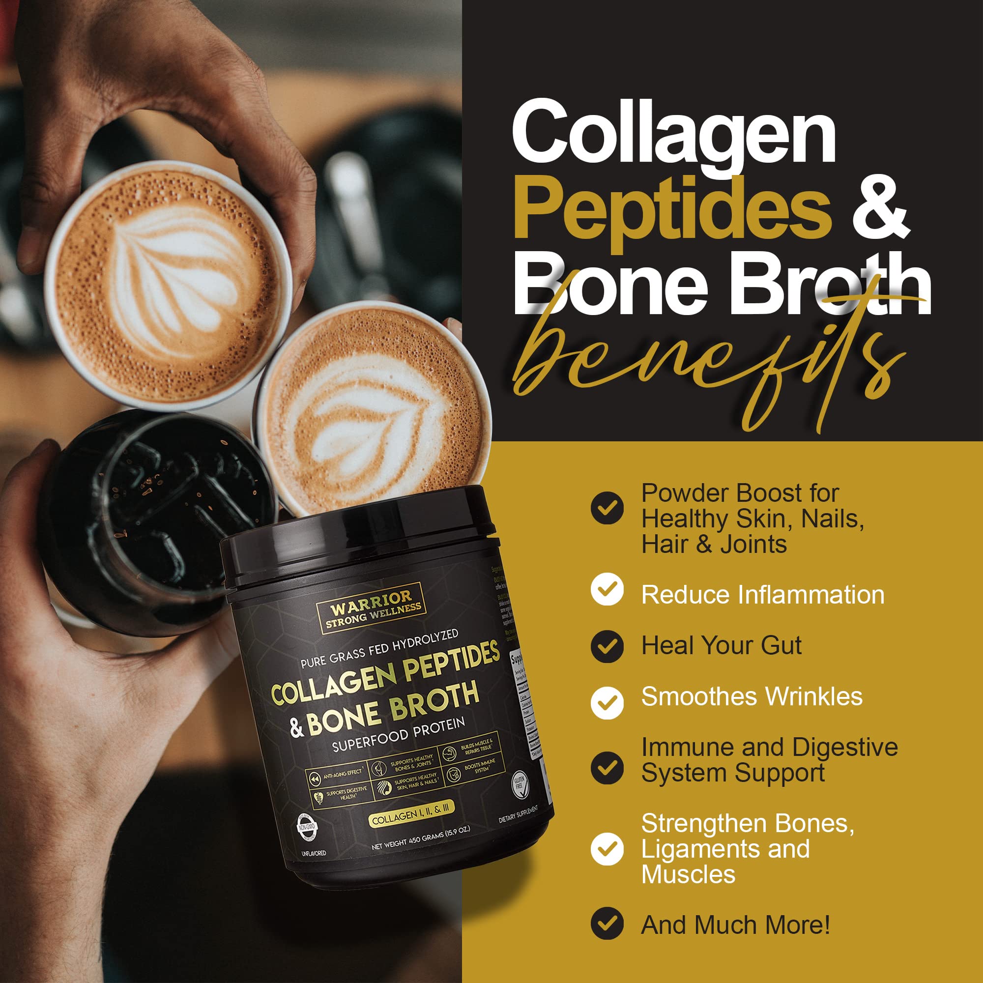 Warrior Strong Wellness collagen bone broth powder in soups adds savory depth