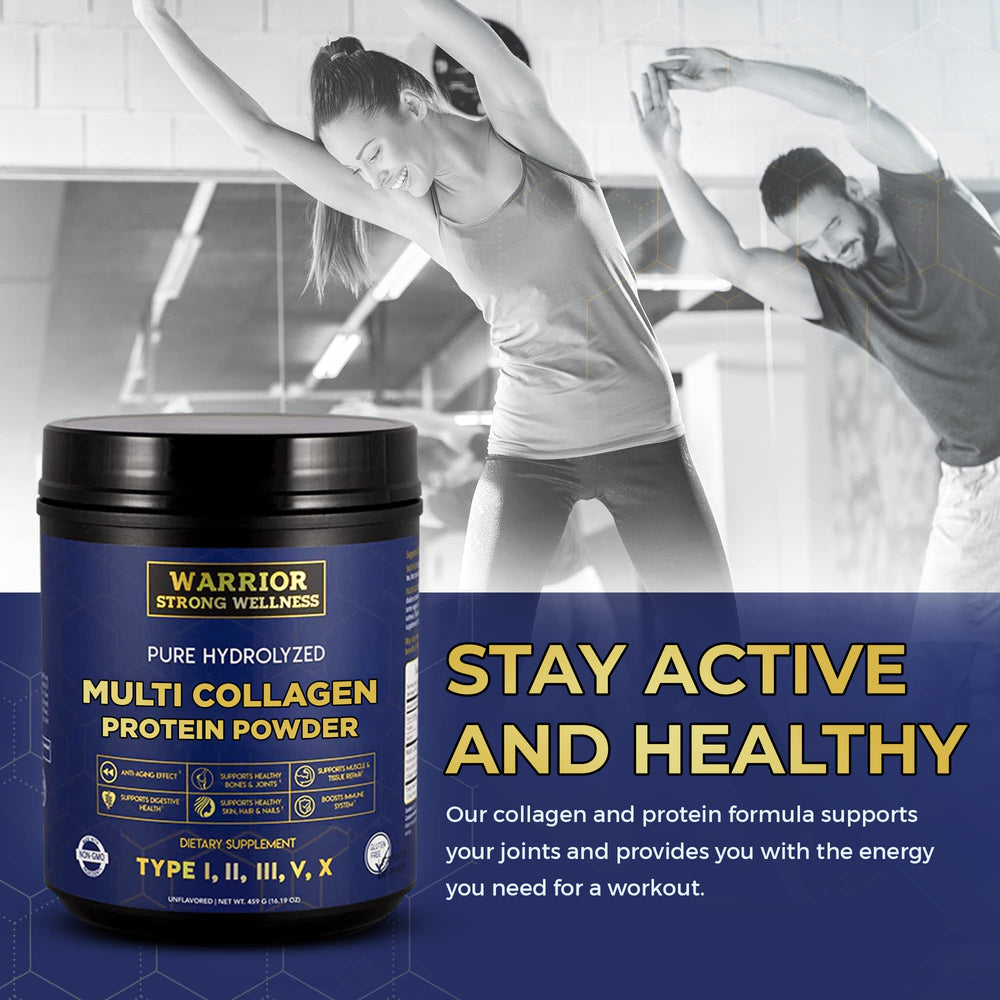 Warrior Strong Wellness side scoop of powder for quick daily use.