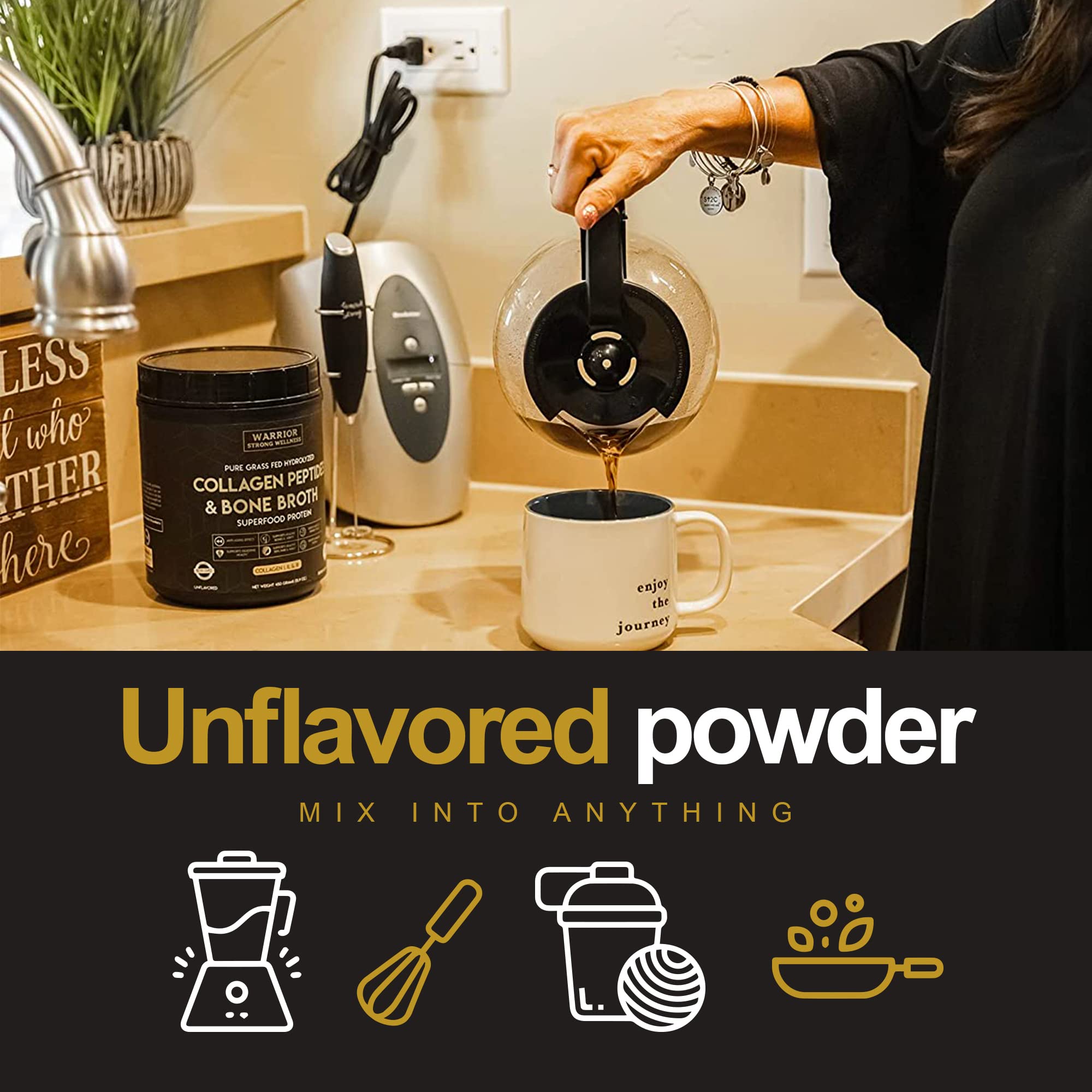 Warrior Strong Wellness grass-fed broth powder used in baking for flavor