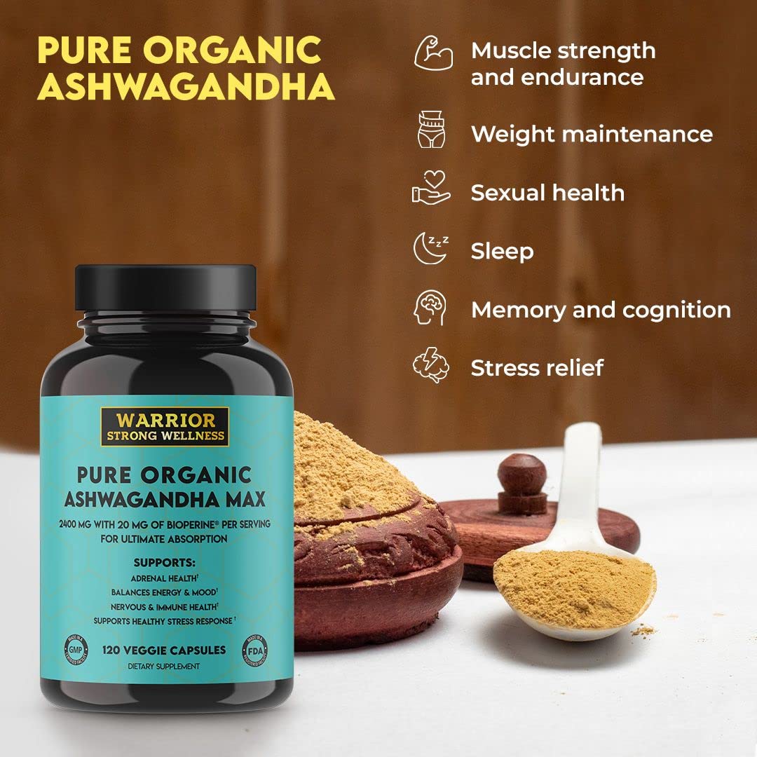 Warrior Strong Wellness bottle with seal highlighting gluten-free and soy-free formulation.