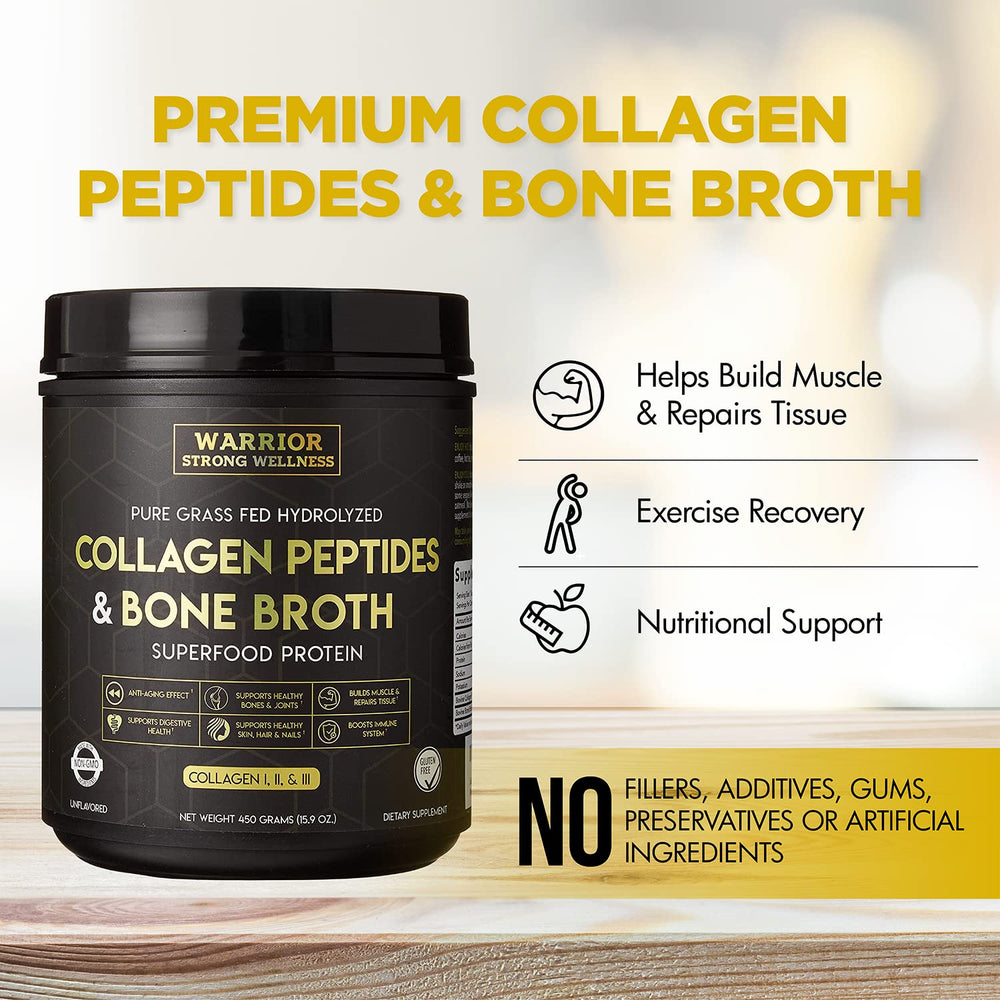 Warrior Strong Wellness close-up of premium packaging signals quality