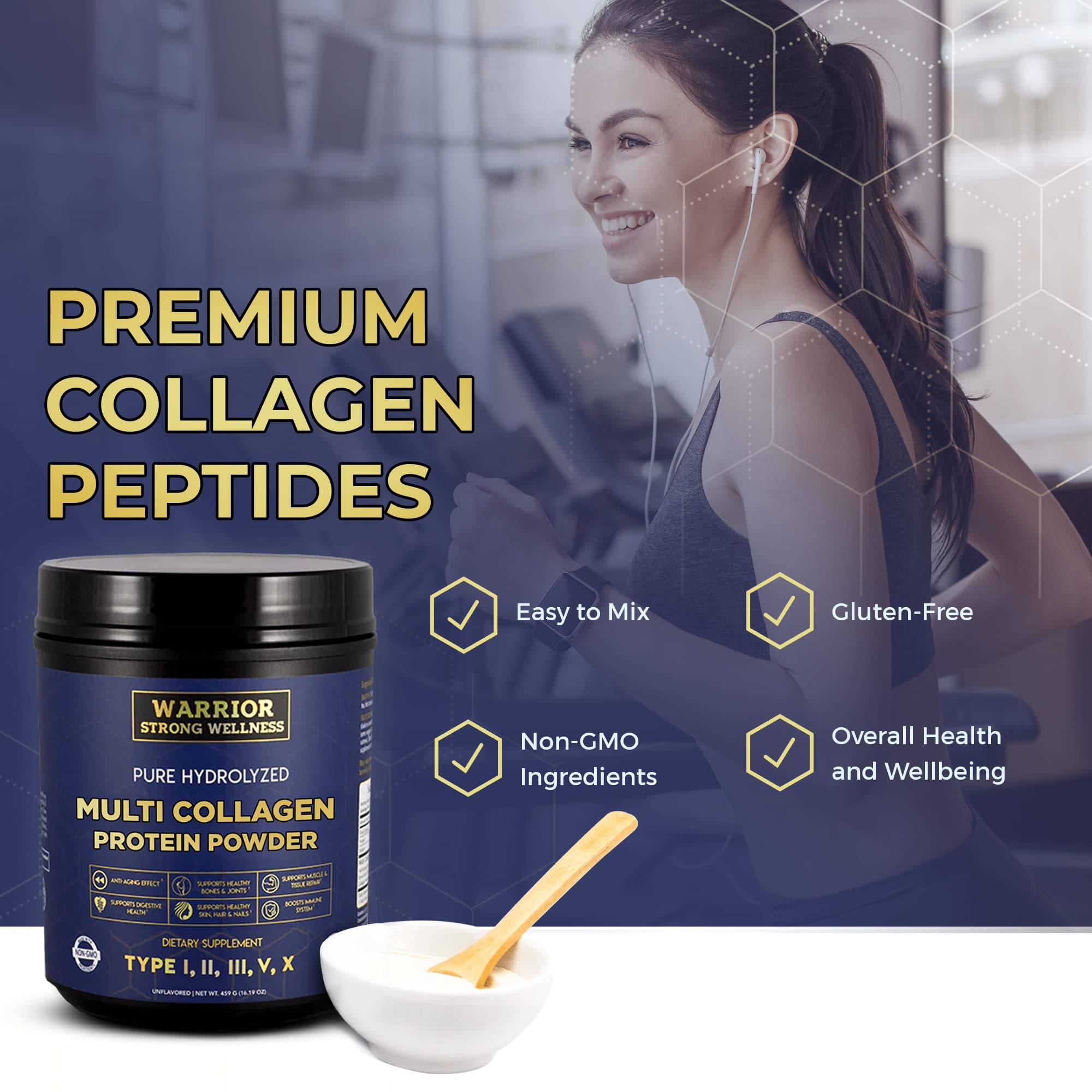 Warrior Strong Wellness smoothie bowl with collagen nourishes skin and joints.