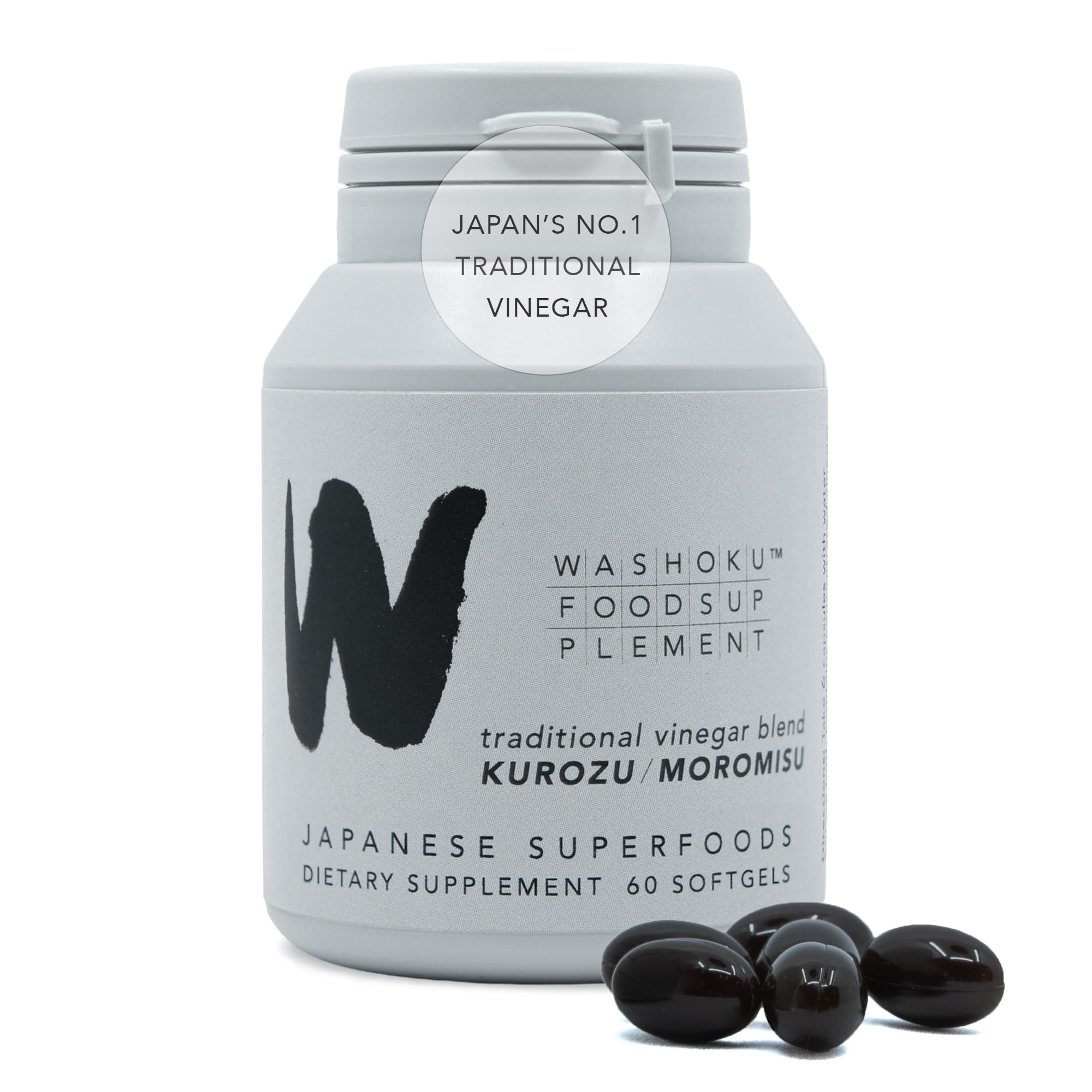 Washoku KUROZU bottle highlights fermented rice extract for daily energy and circulation