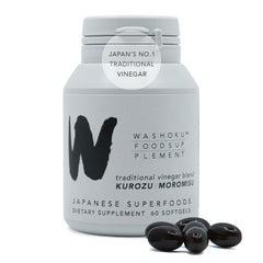 Washoku KUROZU bottle highlights fermented rice extract for daily energy and circulation