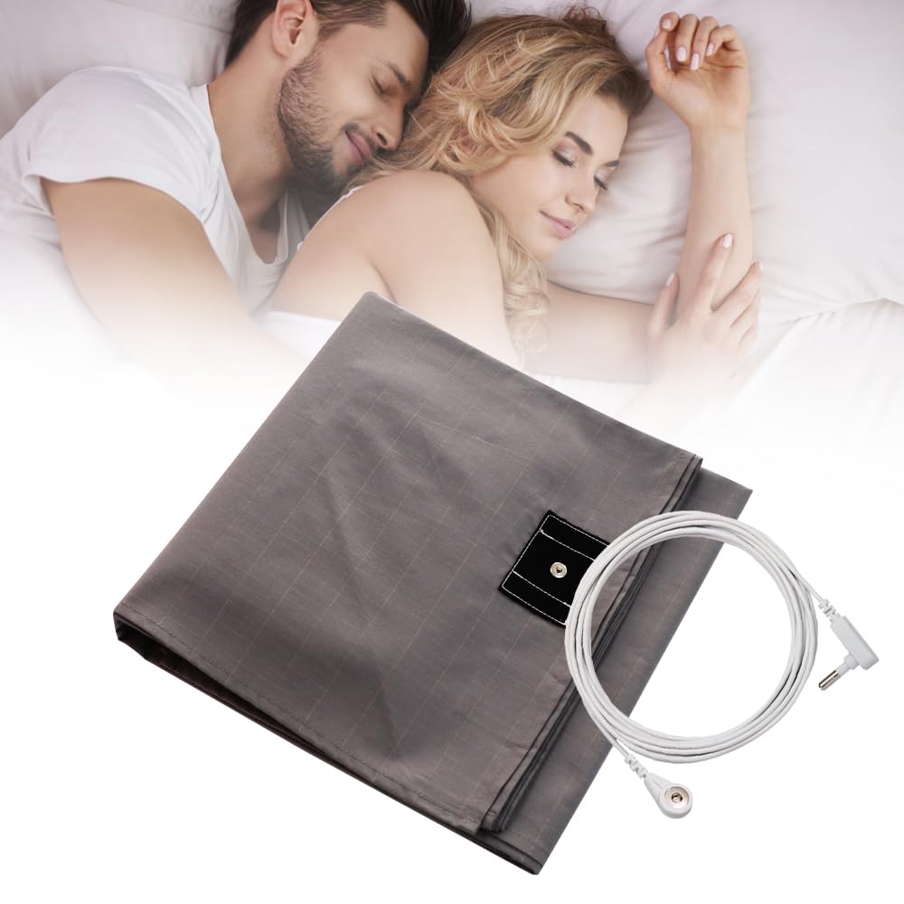 WAUZOBLE grounding sheet on a grey bed offers comfortable, breathable rest.
