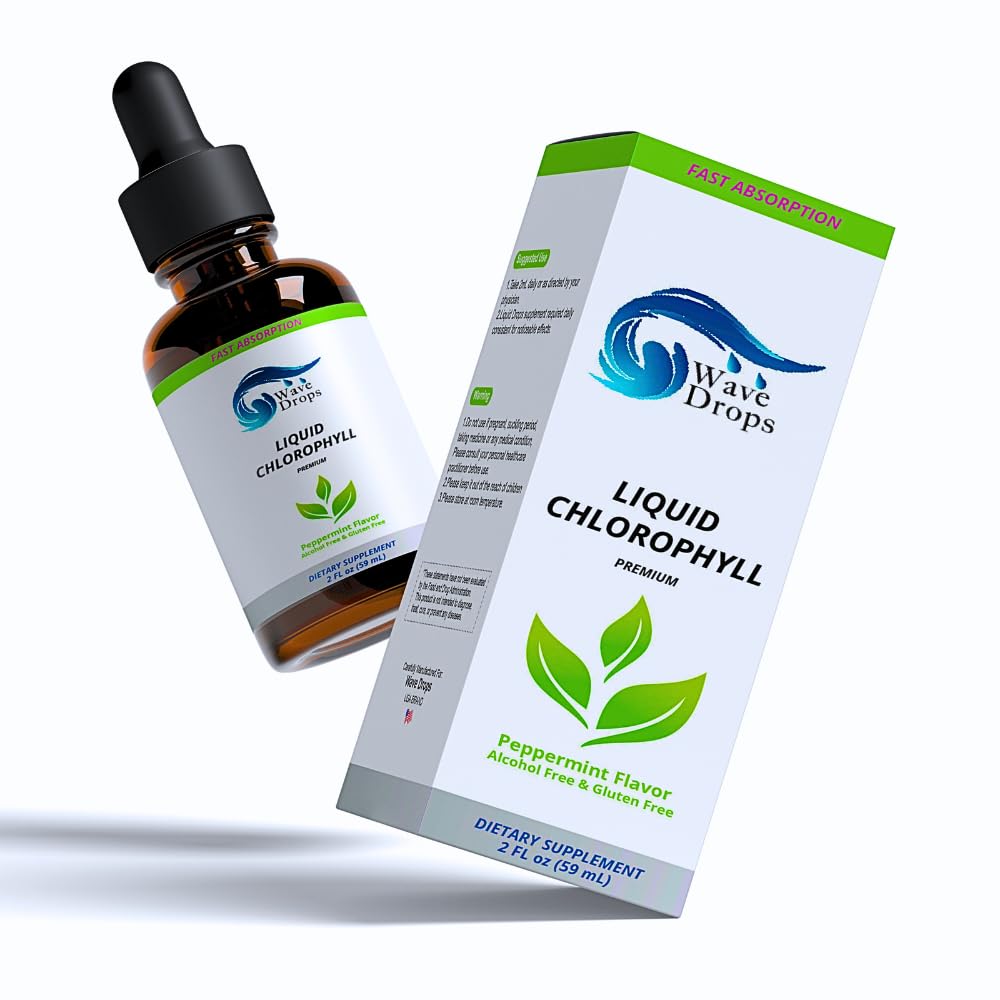 Wave Drops Clorophyll bottle for a convenient greens boost in water