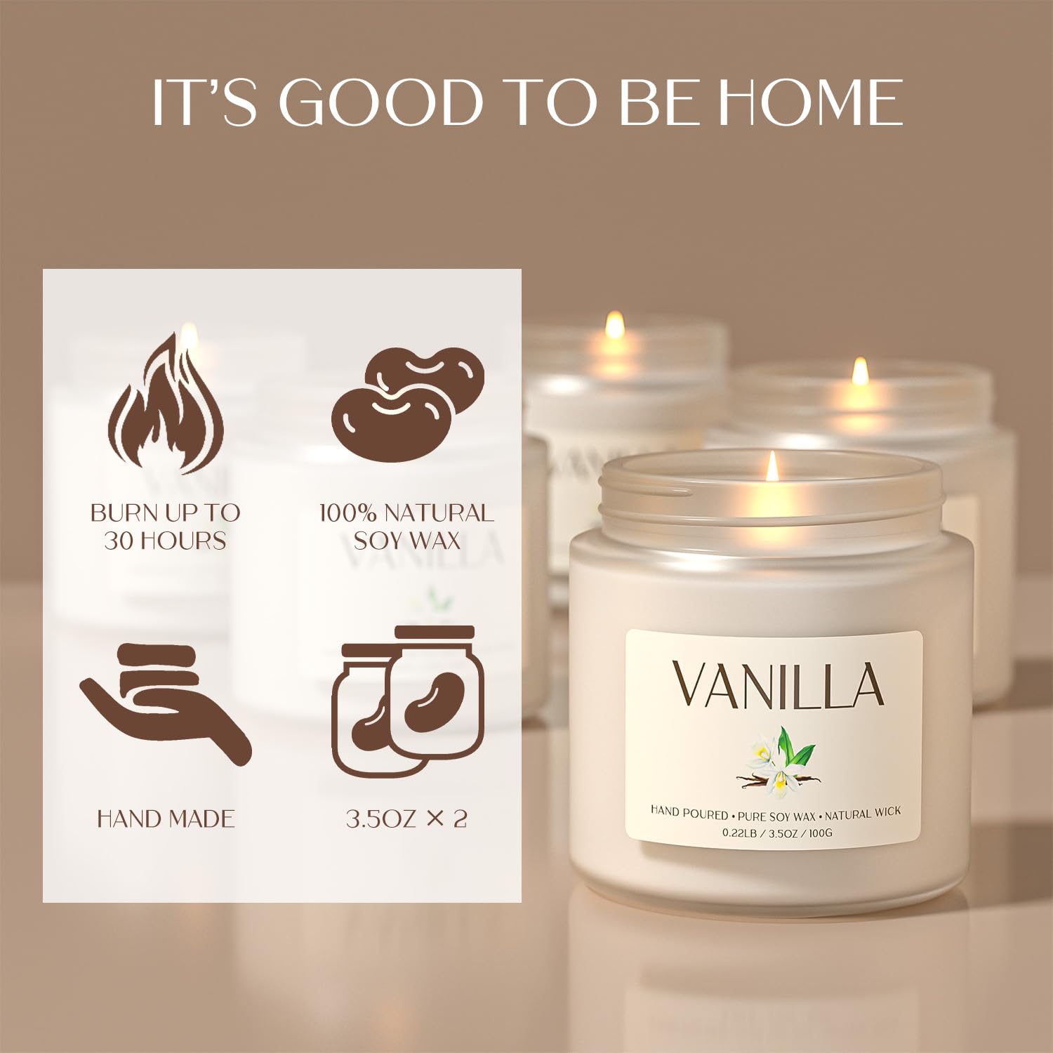 Waxcanpy Vanilla Candle enhances intimate dining with warm glow.