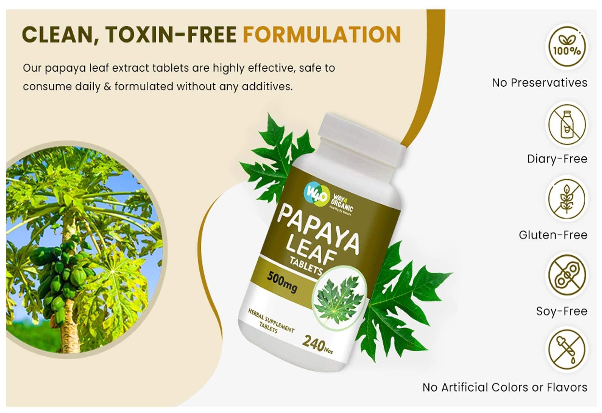 WAY 4 ORGANIC W4O capsules with measuring scoop illustrate easy daily use.