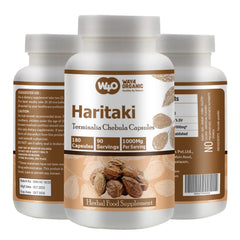 Way 4 Organic W4O Haritaki capsules bottle for daily wellness use.