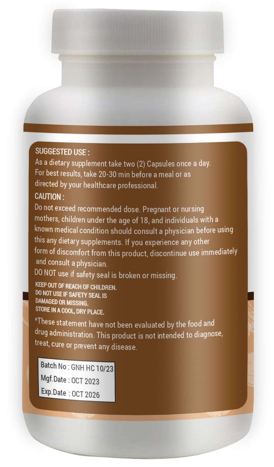 Way 4 Organic W4O Haritaki capsules pour shows simple dosing.