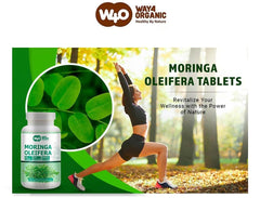 WAY 4 ORGANIC W4O moringa tablets on surface for easy daily use.