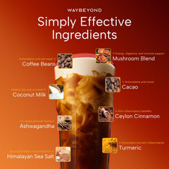 WAY BEYOND mushroom coffee being poured for steady focus