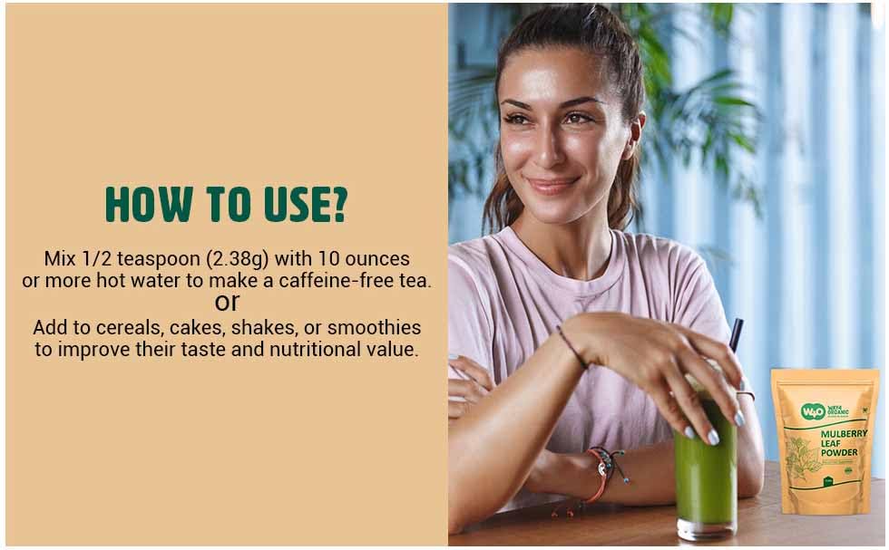 Way4Organic Mulberry Leaf Powder kitchen prep, versatile use.