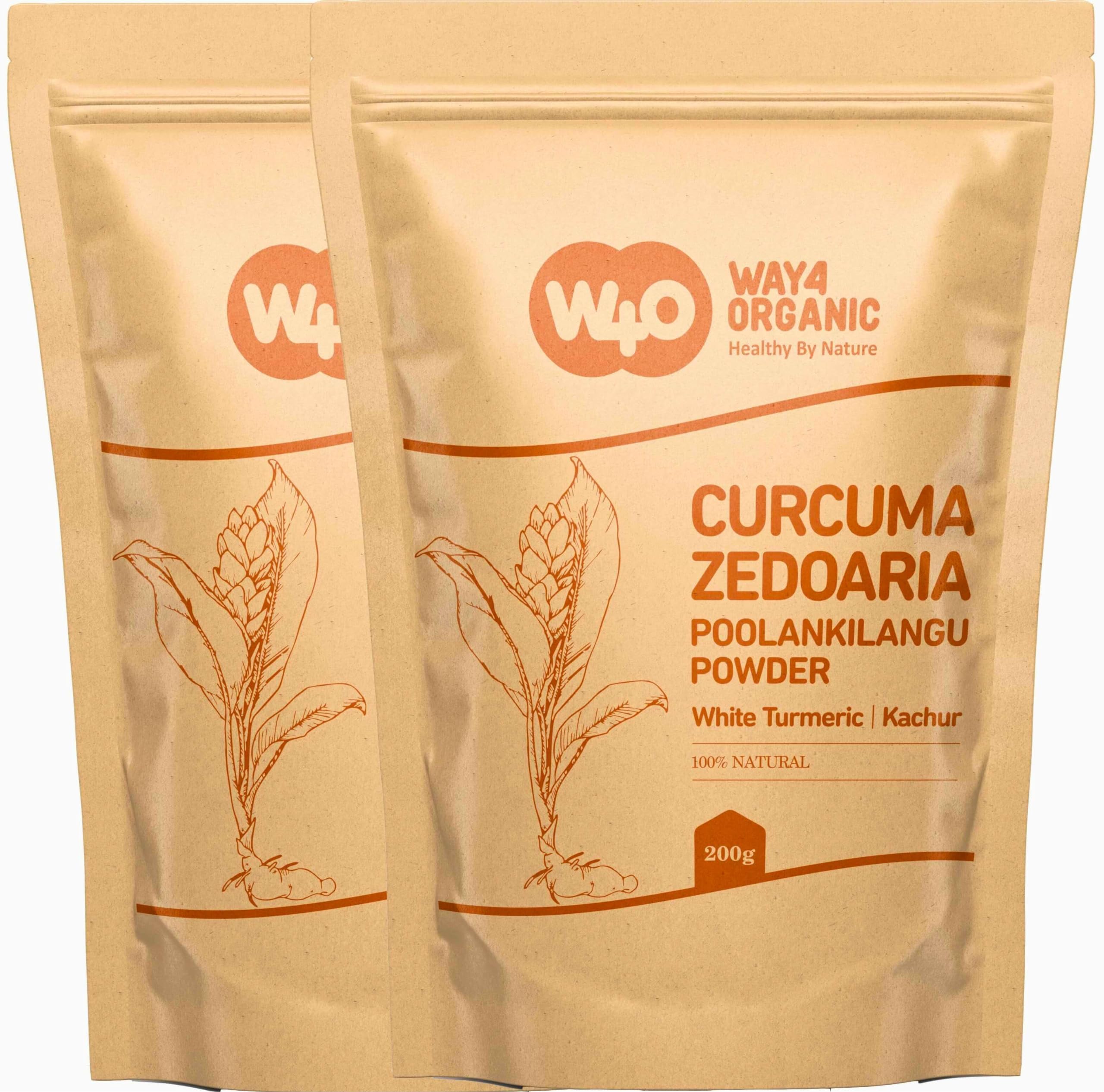 Way 4 Organic W4O White Turmeric powder bottle for skincare paste preparation