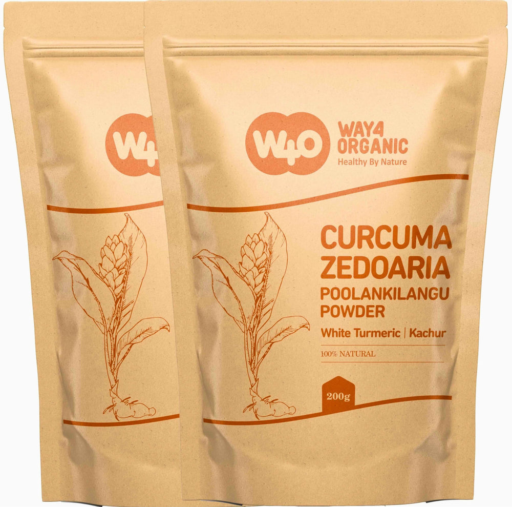 Way 4 Organic W4O White Turmeric powder bottle for skincare paste preparation