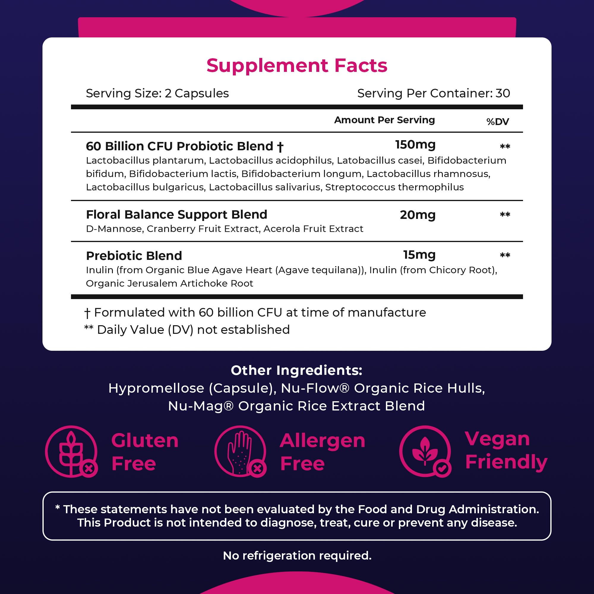 Waylo Probiotics with cranberry and D-Mannose for urinary and vaginal support