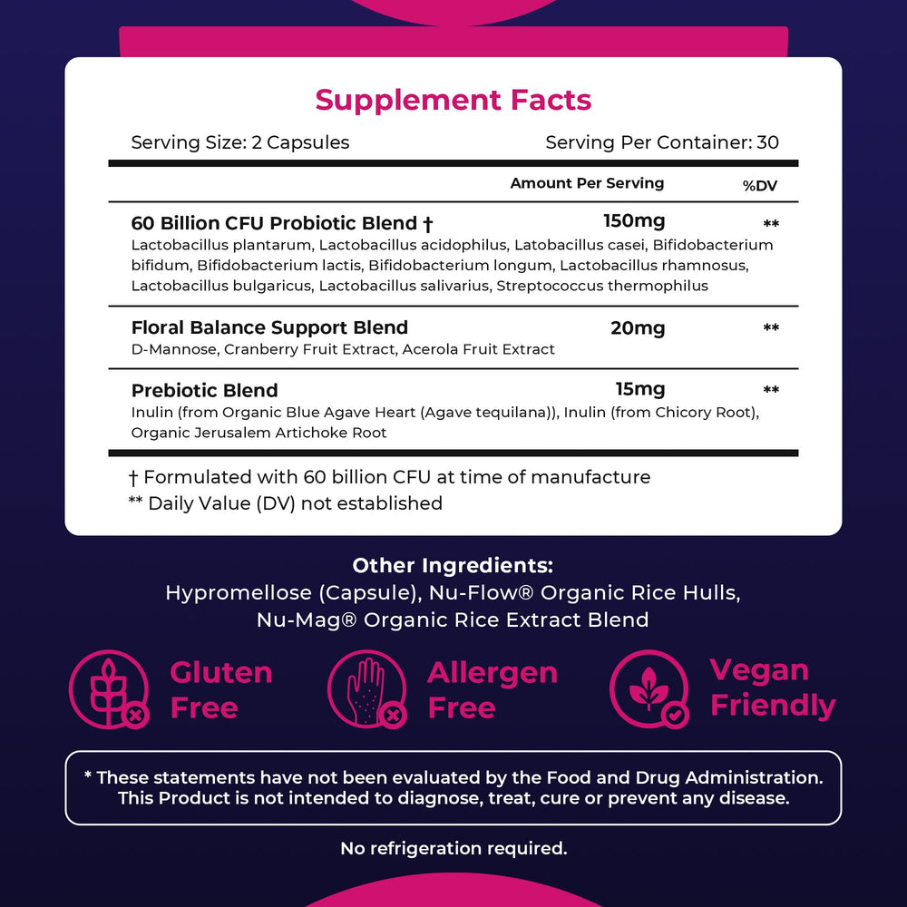Waylo Probiotics with cranberry and D-Mannose for urinary and vaginal support