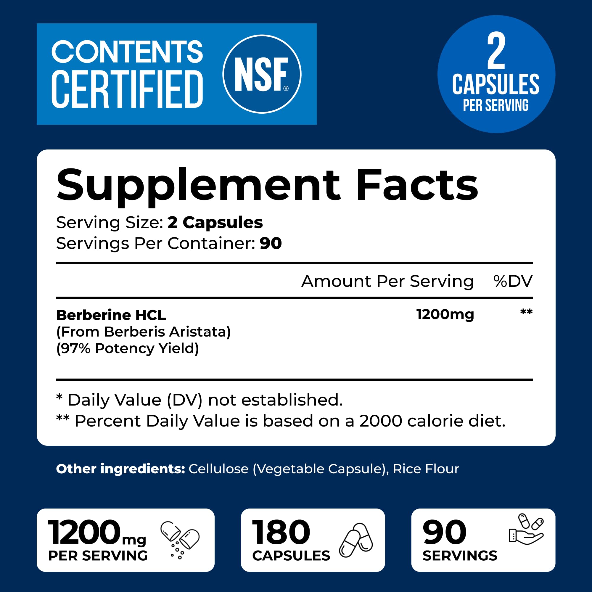 We Like Vitamins Berberine capsules visible inside the bottle