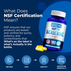 Close-up of We Like Vitamins Berberine label showing 1200mg per serving