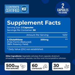 Close-up of We Like Vitamins Glutathione capsules for easy daily supplementation.