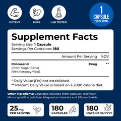 We Like Vitamins Policosanol 180 capsules packaging supports long-term daily use.