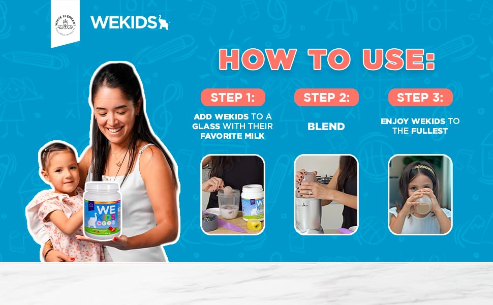 WE White Elephant We Kids chocolate powder served as a tasty, nutritious snack option.
