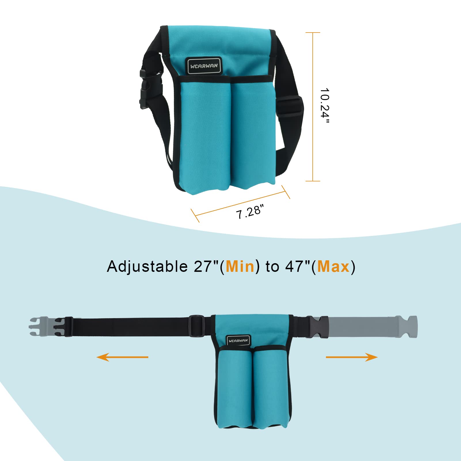 Wearwan Massage Oil Holster back-pocket with soft-mesh for breathable storage.