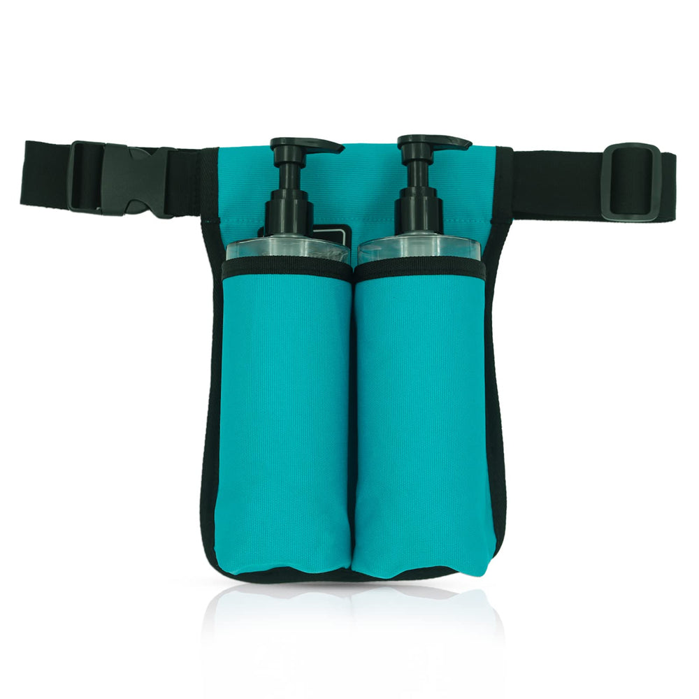 Wearwan Massage Oil Holster belt-closure-detail for secure, quick bottle access.