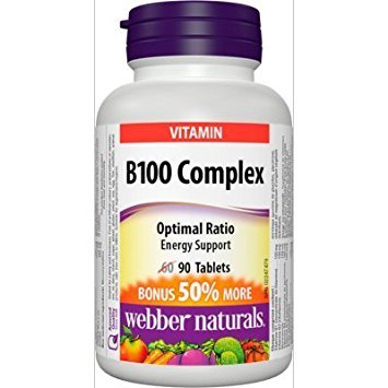 Webber Naturals B100 Complex tablets in bottle, for everyday energy support