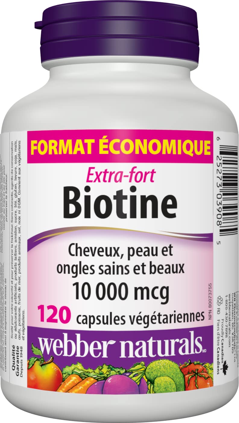 Webber Naturals Biotin capsules on a tray highlighting skin hydration and shine