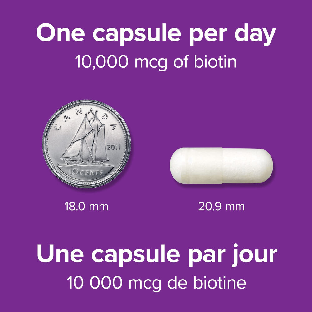 Open-bottle scene with capsules ready for daily routine with Webber Naturals Biotin