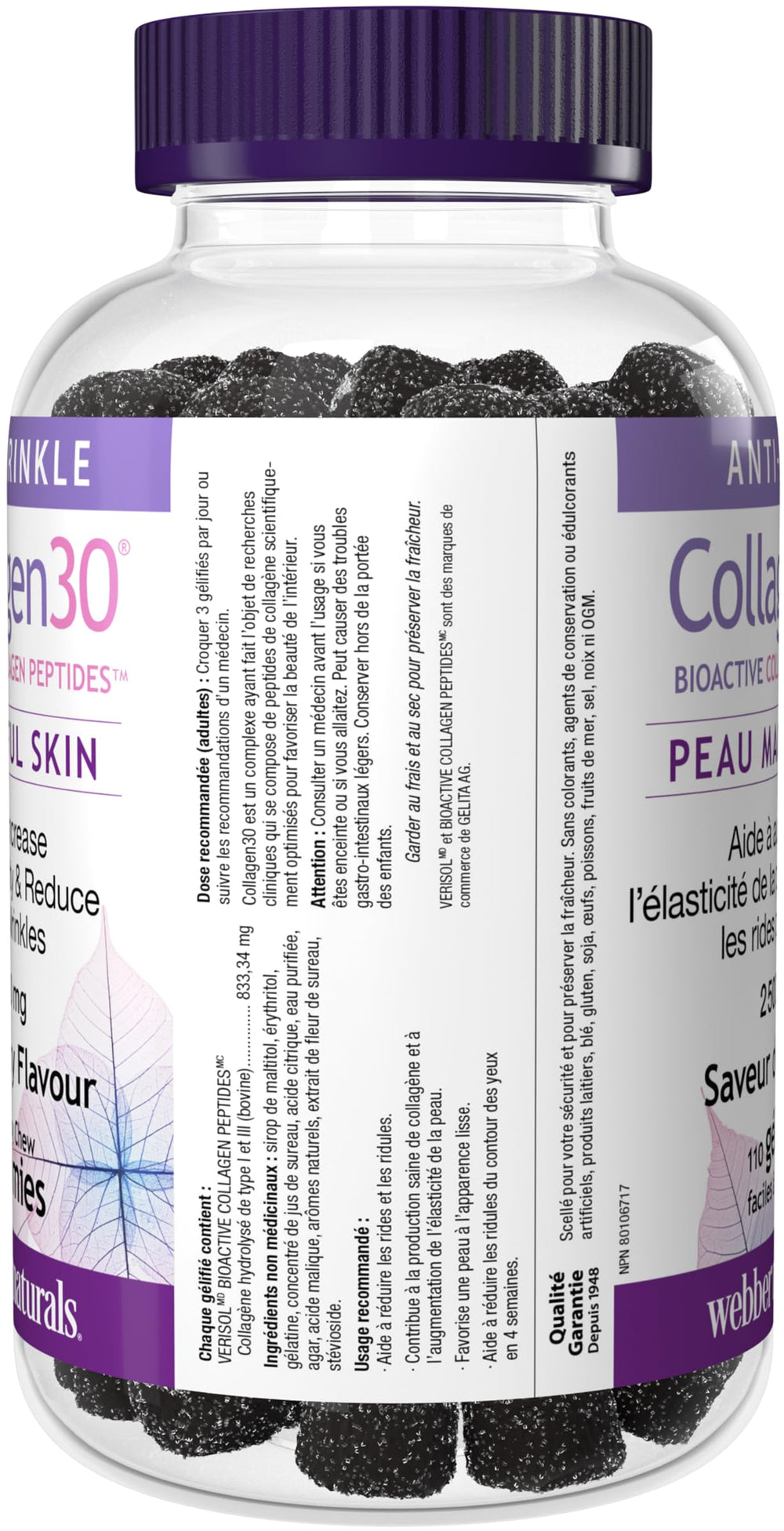 Webber Naturals Collagen30 gummies on a table with wellness setup