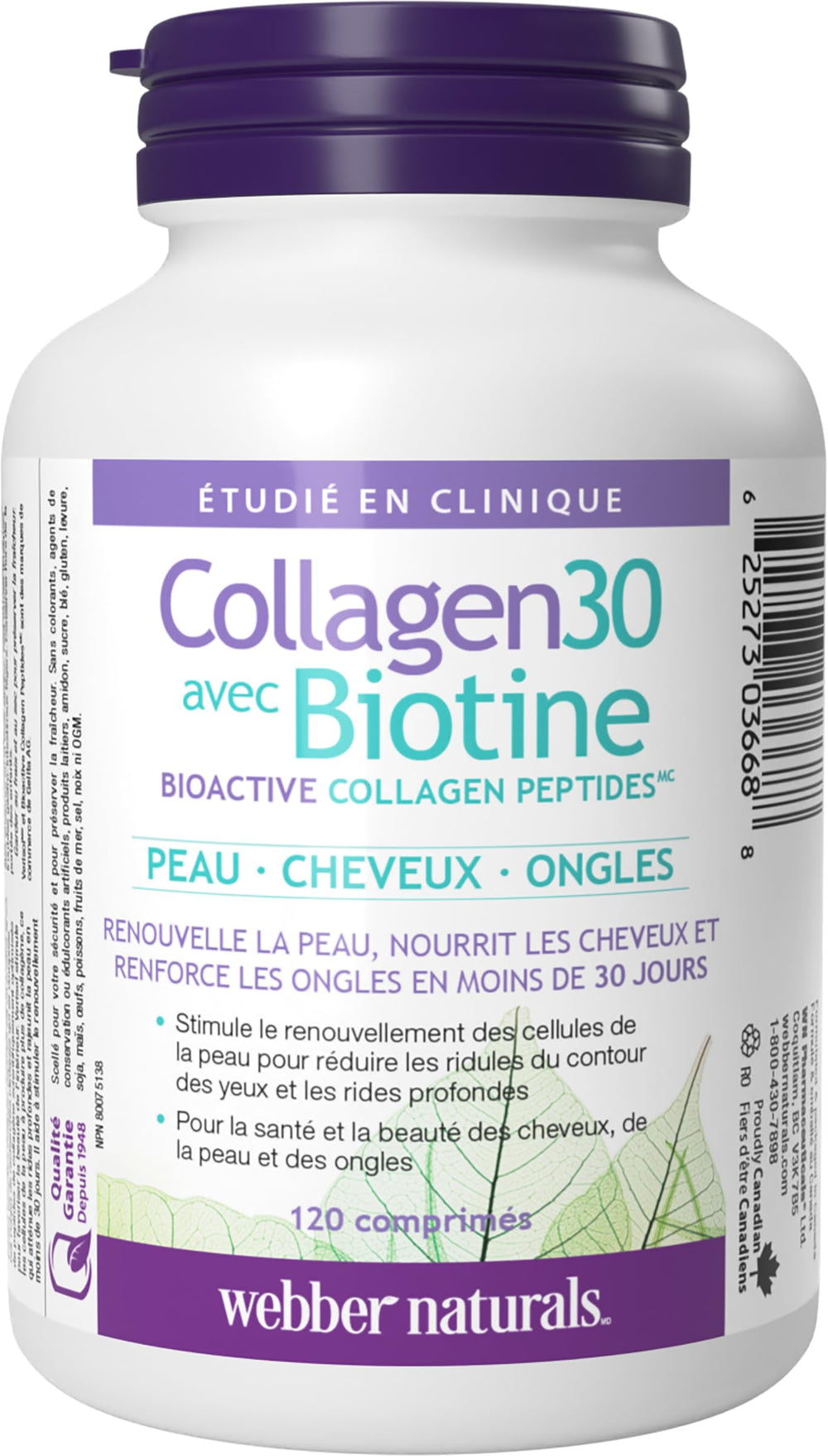 Webber Naturals Collagen30 tablets close-up, ready for daily consumption.
