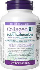 Webber Naturals Collagen30 tablets closeup illustrating daily supplement