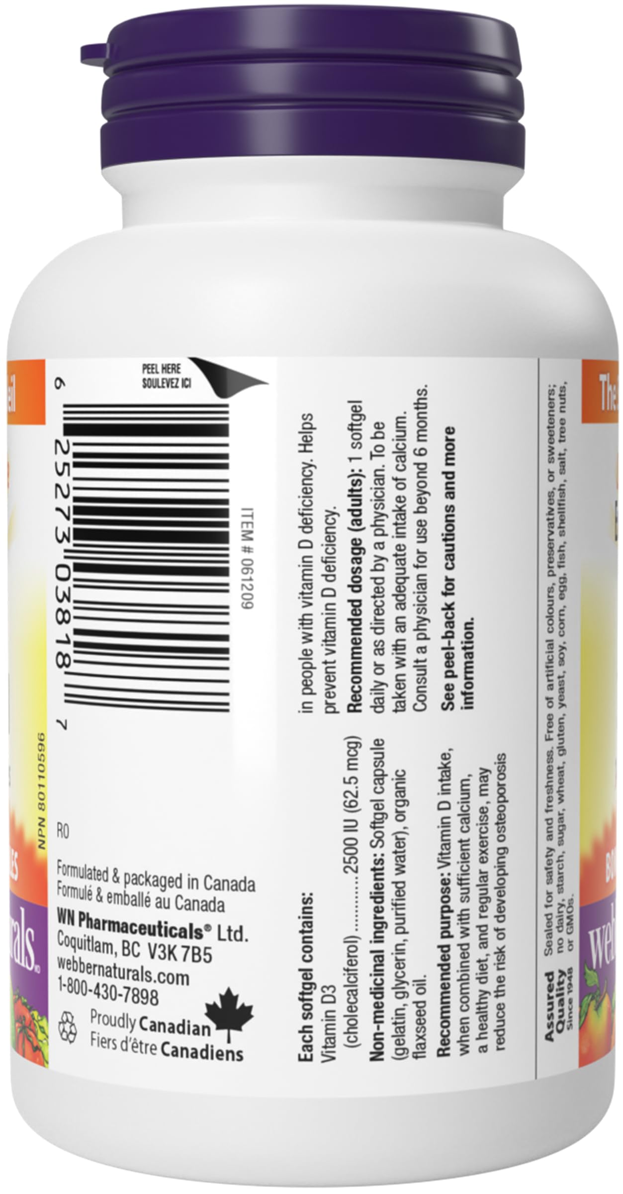 Webber Naturals ConfettiWOW label hero shot communicates quality and dosage.