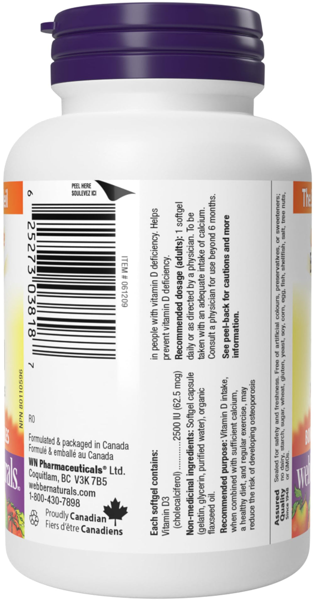Webber Naturals ConfettiWOW label hero shot communicates quality and dosage.