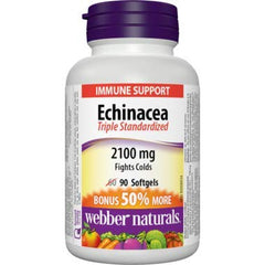 Webber Naturals Echinacea 8:1 extract softgels for immune support on the go