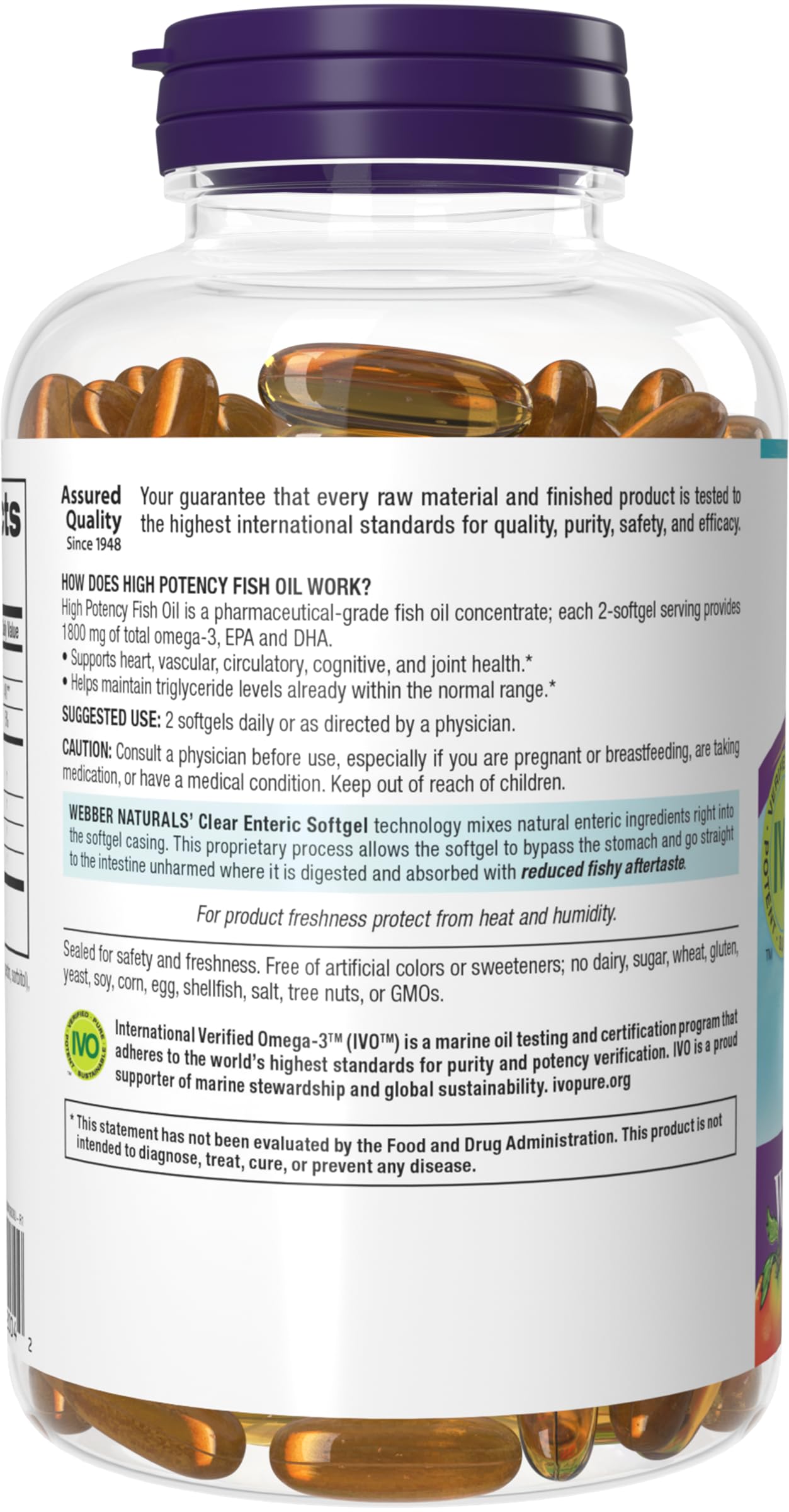 Webber Naturals emblem signaling trusted quality since 1948.