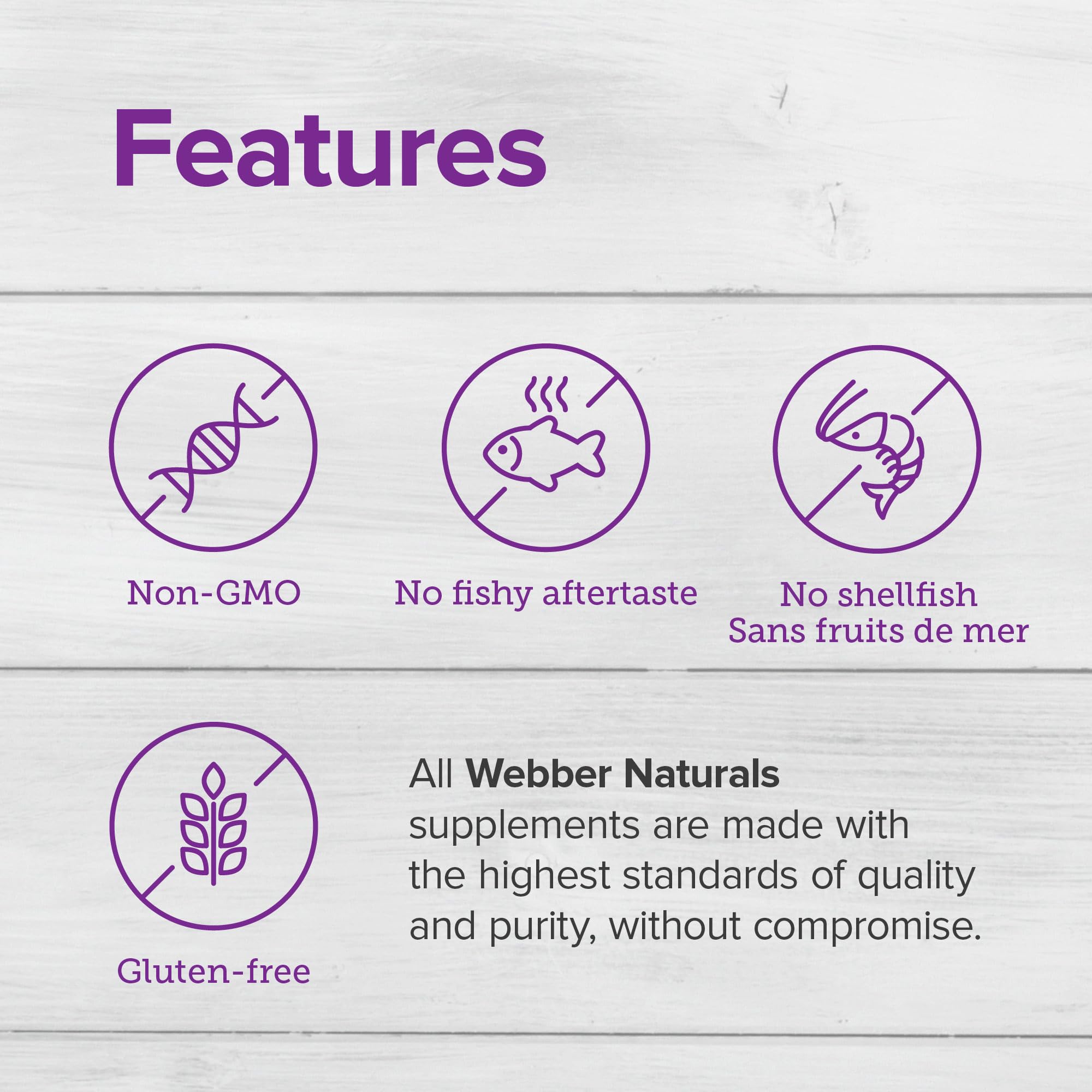 Close-up of enteric softgels from Webber Naturals for reduced fishy aftertaste.
