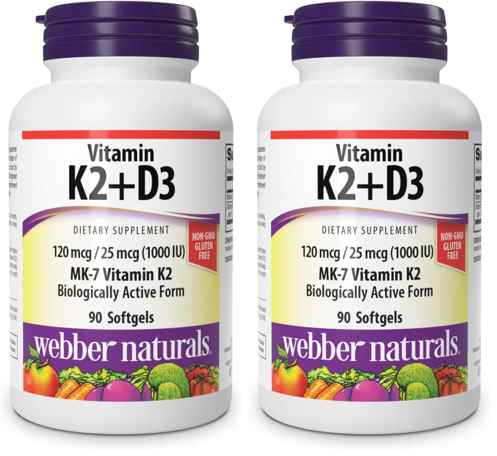 Webber Naturals K2+D3 bottle ready for daily bone support.