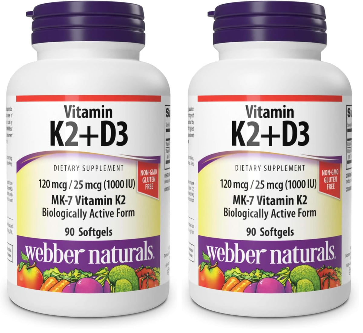 Webber Naturals K2+D3 bottle ready for daily bone support.
