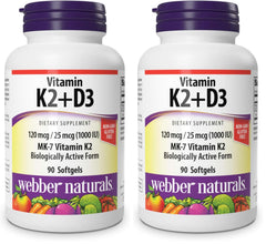 Webber Naturals K2+D3 bottle ready for daily bone support.